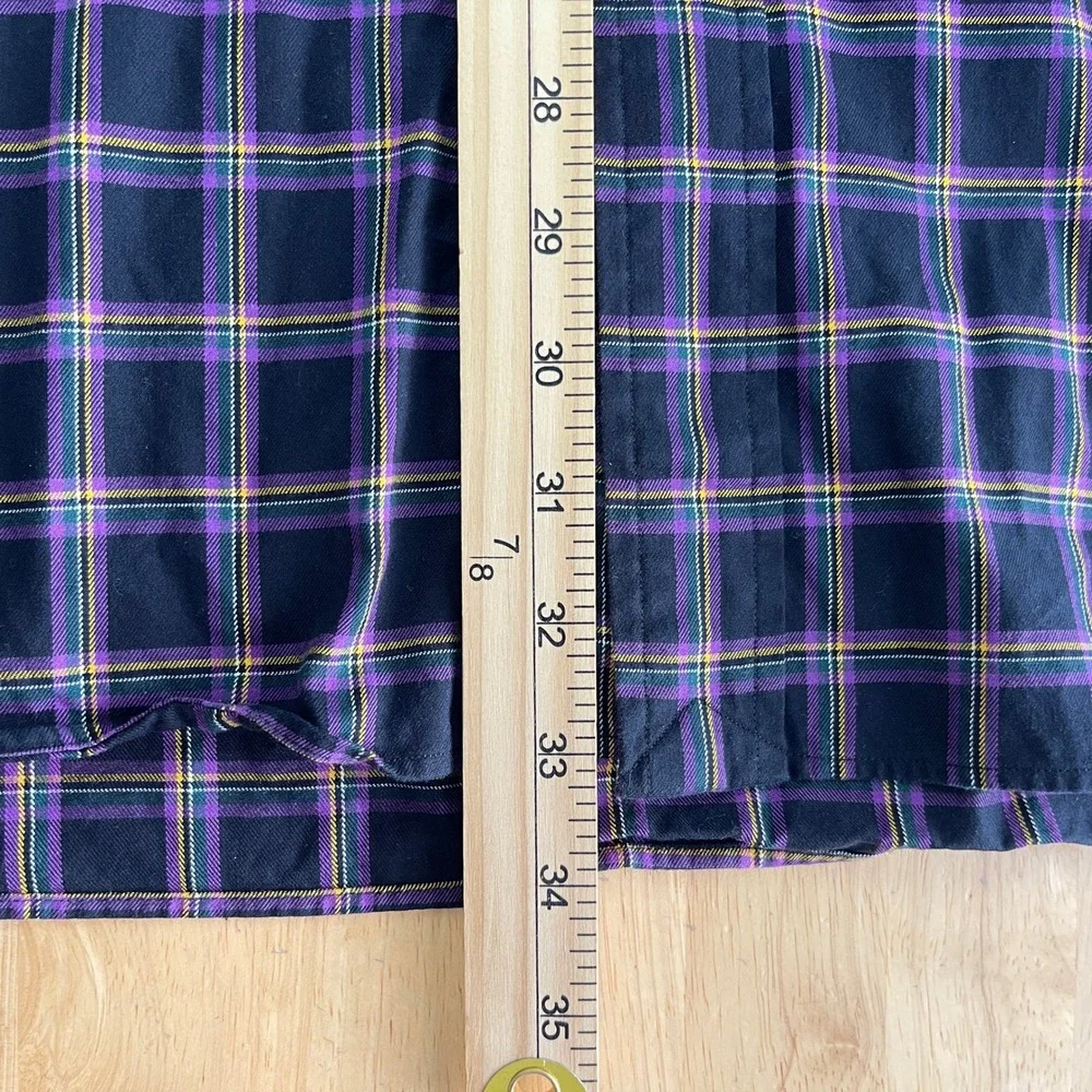 Polo Ralph Lauren Blake Mens 4XB BIG Cotton Black Purple Plaid Long Sleeve Shirt